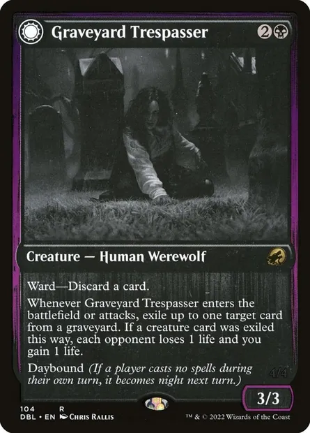 Graveyard Trespasser // Graveyard Glutton, Magic card DBL 104 — Innistrad: Double Feature set