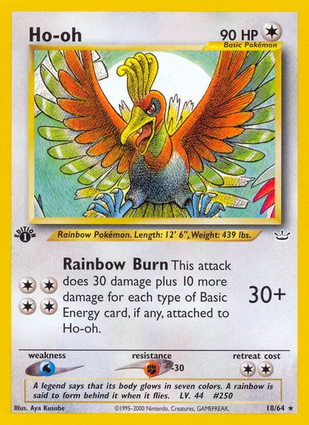 Ho-oh, Pokémon card NR 18 — Neo Revelation set