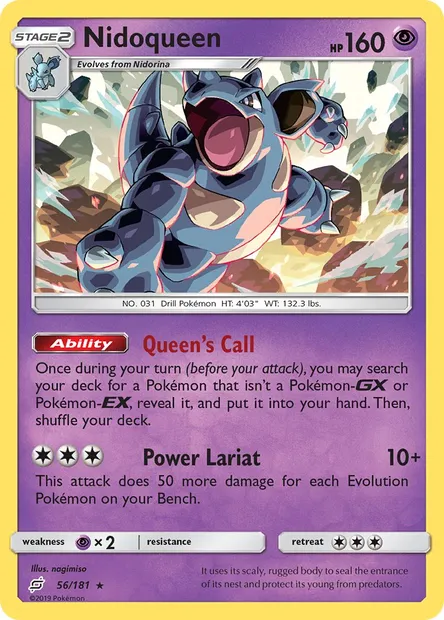 Nidoqueen, Pokémon card TEU 56 — Team Up set