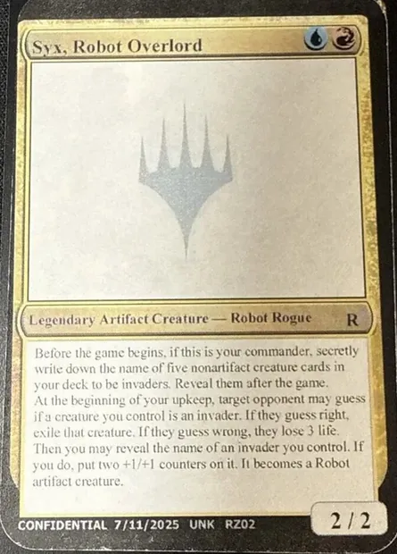 Syx, Robot Overlord, Magic card UNK RZ02f — Unknown Event set