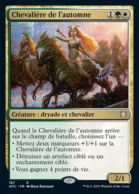 Chevalière de l'automne, carte Magic AFC 187 — extension Forgotten Realms Commander