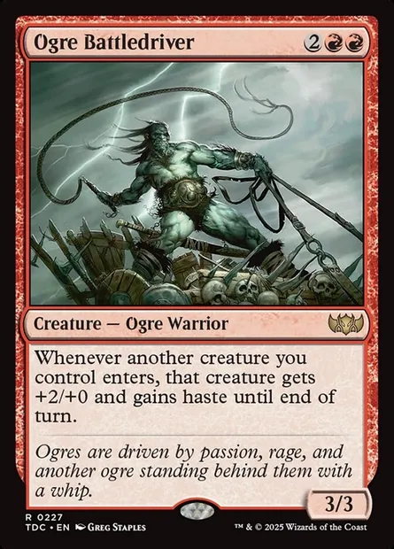 Ogre Battledriver, Magic card TDC 227 — Tarkir: Dragonstorm Commander set