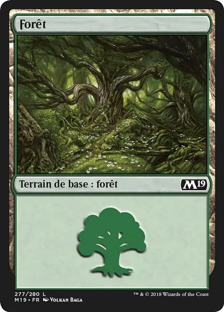 Forêt, carte Magic M19 277 — extension Core Set 2019