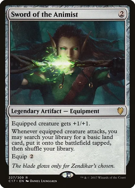 Sword of the Animist, Magic card C17 227 — Commander 2017 set