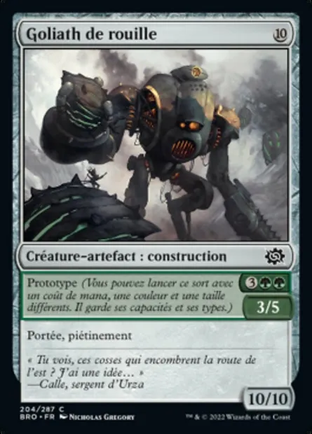 Goliath de rouille, carte Magic BRO 204 — extension La Guerre Fratricide