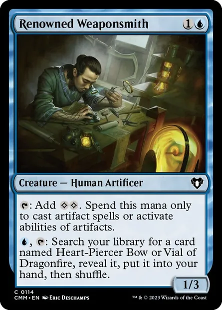 Renowned Weaponsmith, Magic card CMM 114 — Commander Masters set