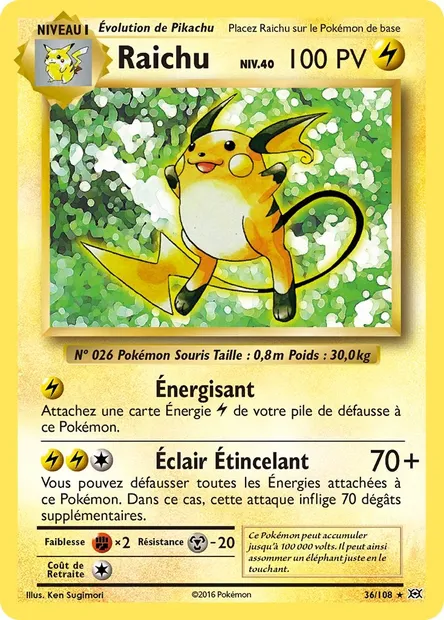 Raichu, carte Pokémon EVO 36 — extension Évolutions
