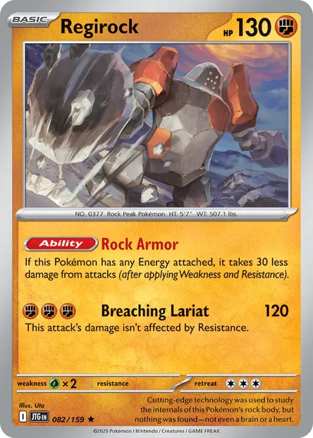 Regirock, Pokémon card JTG 082 — Journey Together set