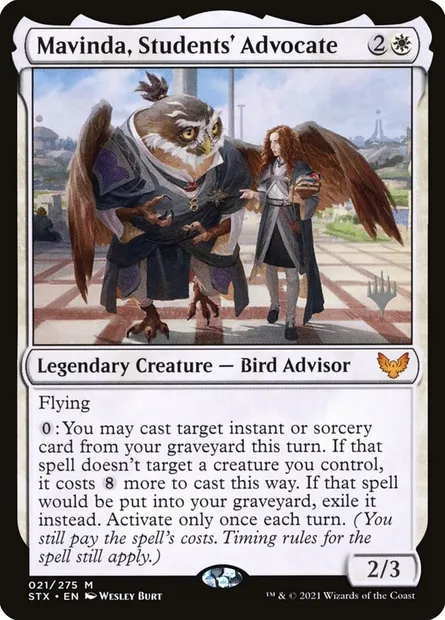 Mavinda, Students' Advocate, Magic card PSTX 21p — Strixhaven: School of Mages Promos set