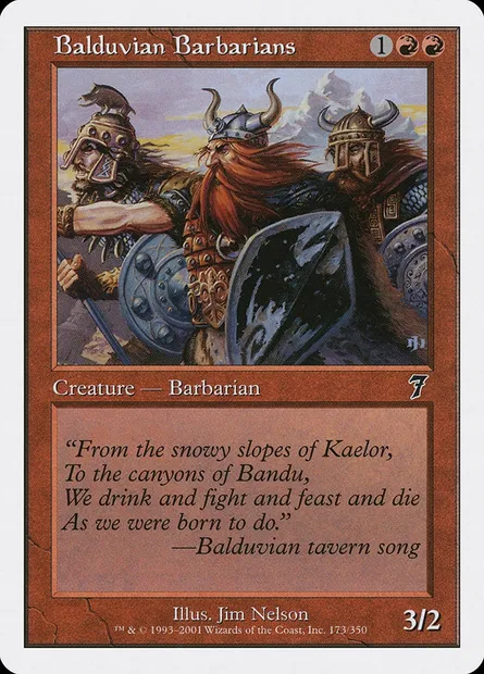 Barbares balduvians, carte Magic 7ED 173 — extension Septième Edition