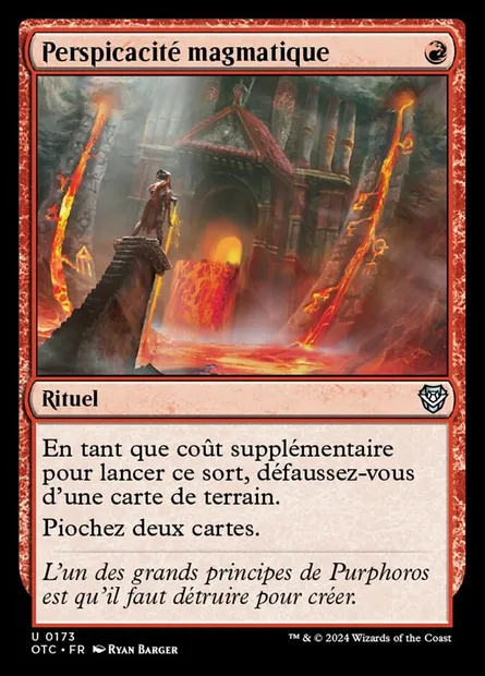 Perspicacité magmatique, carte Magic OTC 173 — extension Outlaws of Thunder Junction Commander