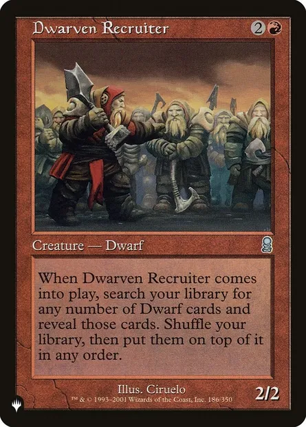 Dwarven Recruiter, Magic card PLST ODY-186 — The List set