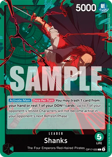 Shanks, One Piece card OP17-020 — THE WORLD’S STRONGEST WARRIORS set