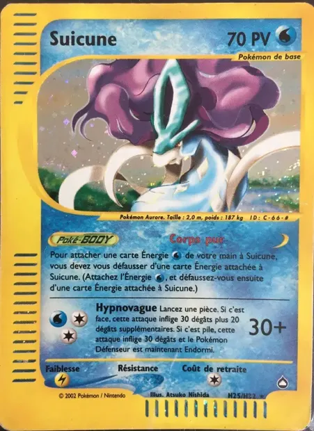 Suicune, carte Pokémon AQ H25 — extension Aquapolis