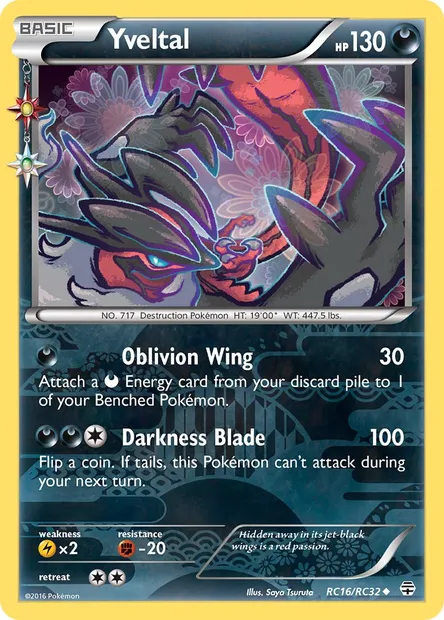 Yveltal, Pokémon card GEN RC16 — Generations set