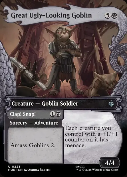 Great Ugly-Looking Goblin // Clap! Snap!, Magic card HOB 223 — The Hobbit set