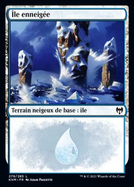 Île enneigée, carte Magic KHM 279 — extension Kaldheim