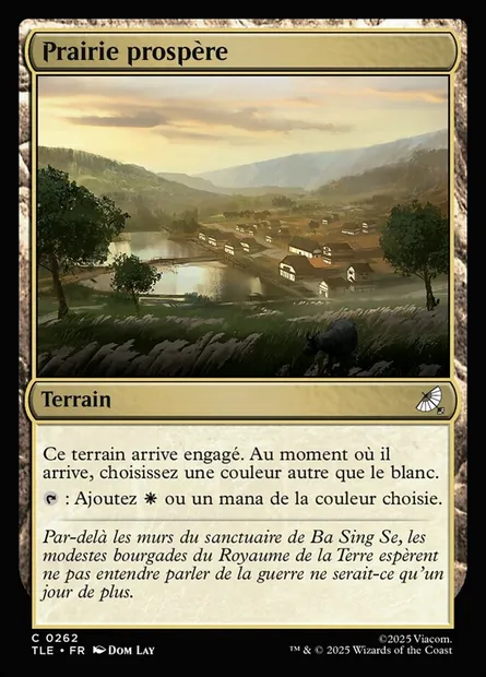 Prairie prospère, carte Magic TLE 262 — extension Avatar: The Last Airbender Eternal