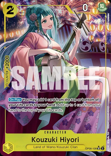 Kouzuki Hiyori, One Piece card OP06-106 — WINGS OF THE CAPTAIN set