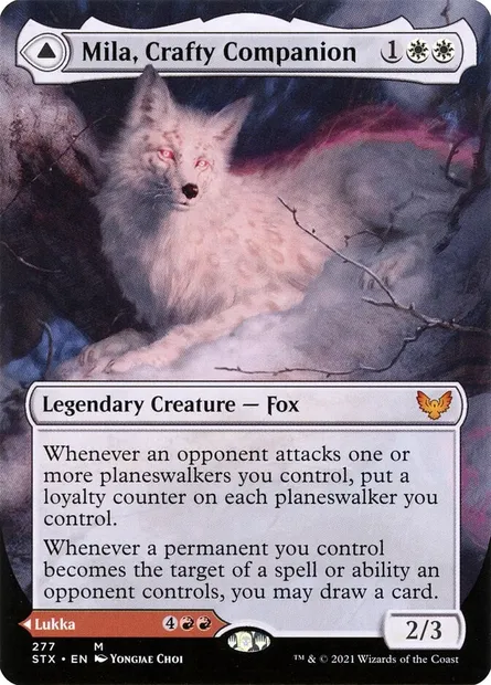 Mila, compagnon astucieux // Lukka, brideur rétif, carte Magic STX 277 — extension Strixhaven: l'Académie des Mages