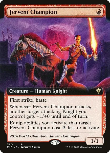 Champion fervent, carte Magic ELD 360 — extension Throne of Eldraine