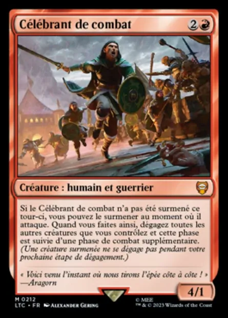 Célébrant de combat, carte Magic LTC 212 — extension Tales of Middle-earth Commander