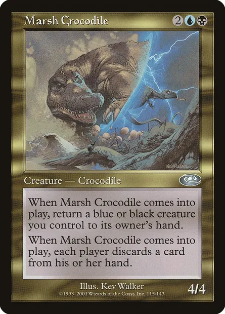 Marsh Crocodile, Magic card PLS 115 — Planeshift set