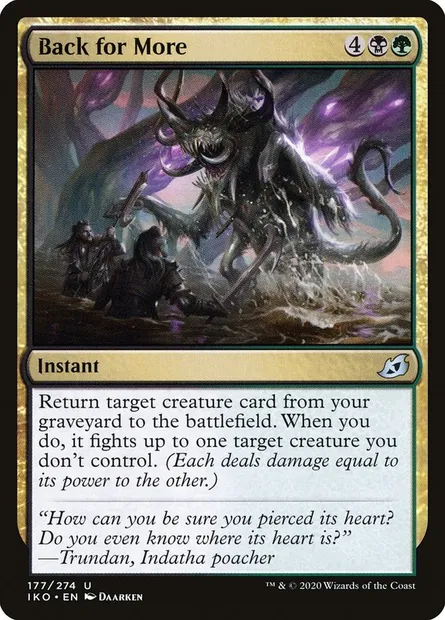 Back for More, Magic card IKO 177 — Ikoria: Lair of Behemoths set