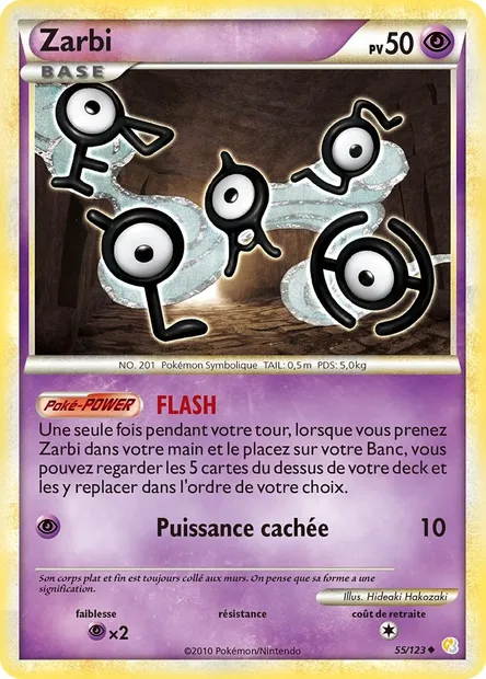 Zarbi, carte Pokémon HS 55 — extension HeartGold SoulSilver