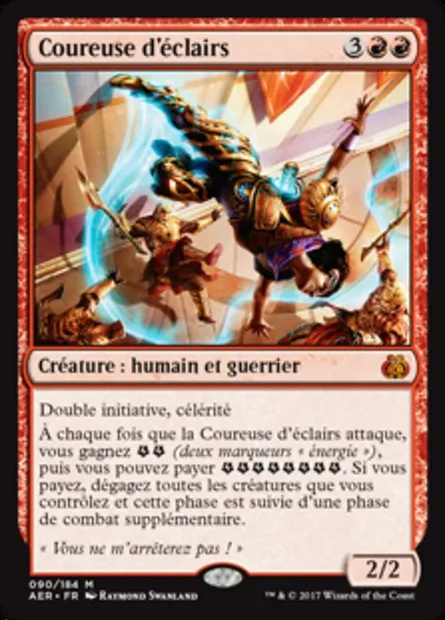 Coureuse d'éclairs, carte Magic AER 90 — extension La révolte éthérique