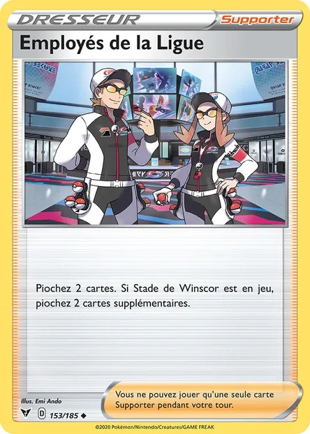 Employés de la Ligue, carte Pokémon VIV 153 — extension Voltage Éclatant