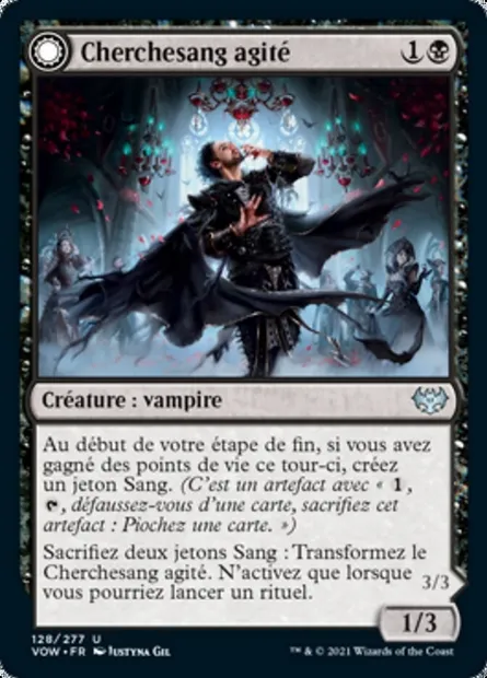 Cherchesang agité // Fêtard sanguinolent, carte Magic VOW 128 — extension Innistrad : noce écarlate