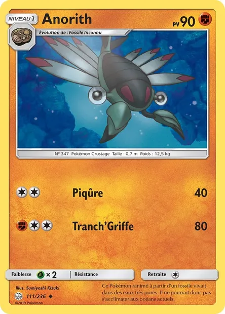 Anorith, carte Pokémon CEC 111 — extension Éclipse Cosmique
