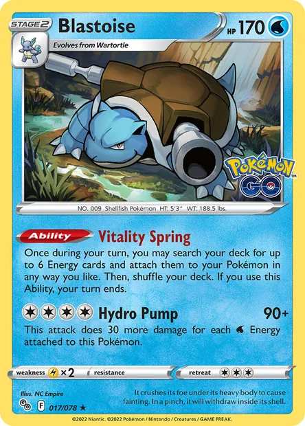 Blastoise, Pokémon card PGO 017 — Pokémon GO set