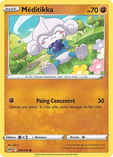 Méditikka, carte Pokémon LOR 099 — extension Origine Perdue