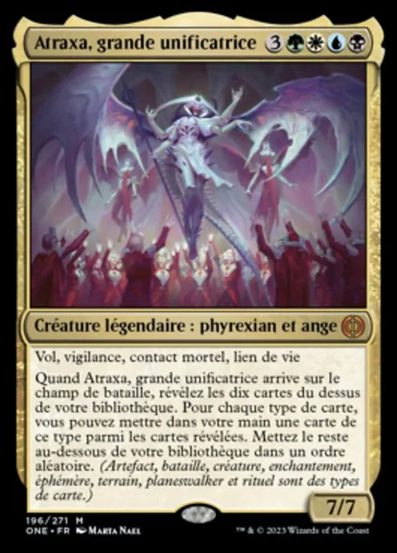 Atraxa, grande unificatrice, carte Magic ONE 196 — extension Tous Phyrexians
