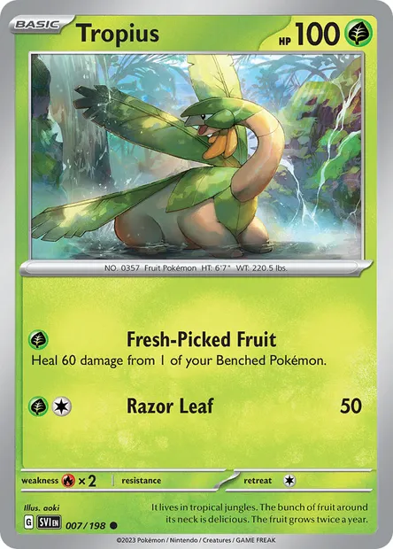 Tropius, Pokémon card SVI 007 — Scarlet & Violet set