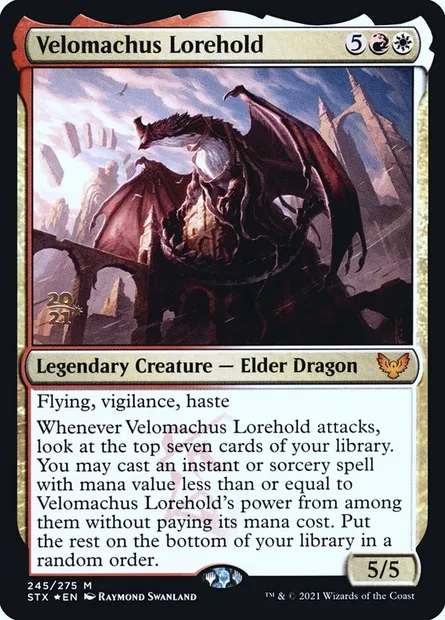 Velomachus Lorehold, Magic card PSTX 245s — Strixhaven: School of Mages Promos set