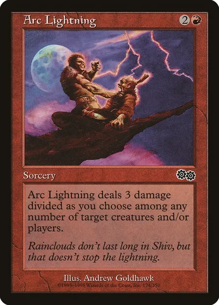 Arc Lightning, Magic card USG 174 — Urza's Saga set