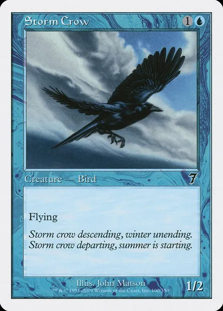 Corbeau de l'orage, carte Magic 7ED 100 — extension Septième Edition