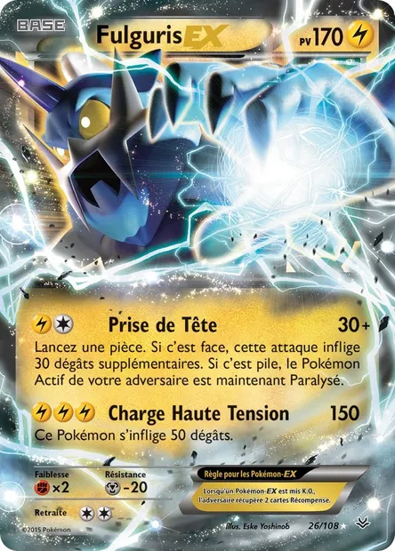 Fulguris EX, carte Pokémon ROS 26 — extension Ciel Rugissant