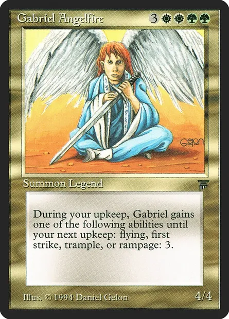 Gabriel Angelfire, carte Magic LEG 226 — extension Legends
