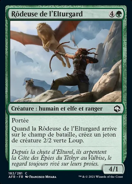Rôdeuse de l'Elturgard, carte Magic AFR 182 — extension Forgotten Realms: Aventures dans les Royaumes Oubliés