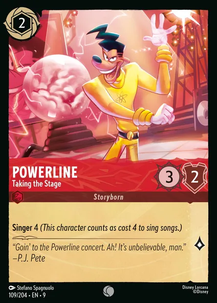 Powerline - Taking the Stage, Disney Lorcana card CH9-109 — Fabled set