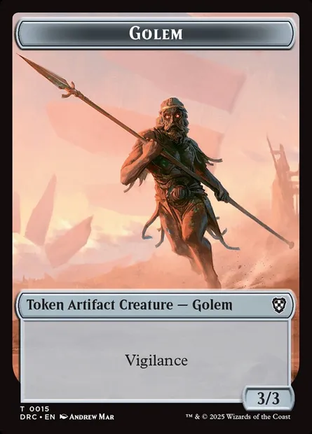 Golem, Magic card TDRC 15 — Aetherdrift Commander Tokens set