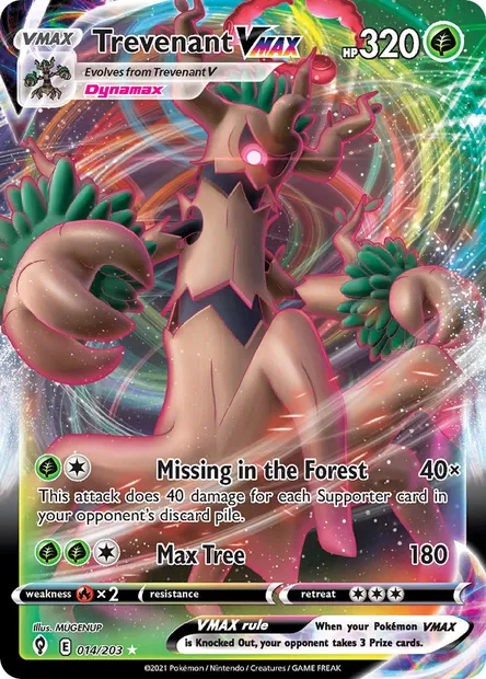 Trevenant VMAX, Pokémon card EVS 14 — Evolving Skies set