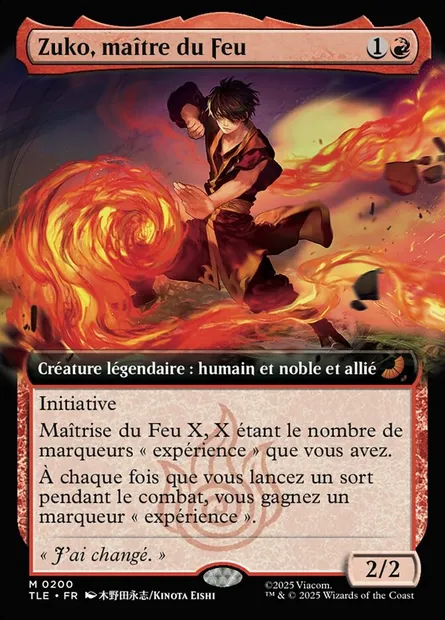 Zuko, maître du Feu, carte Magic TLE 200 — extension Avatar: The Last Airbender Eternal