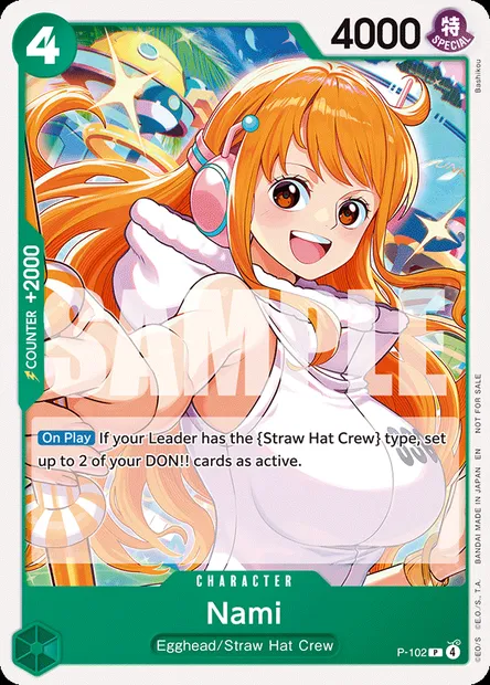 Nami, One Piece card P-102 — Promotion card set