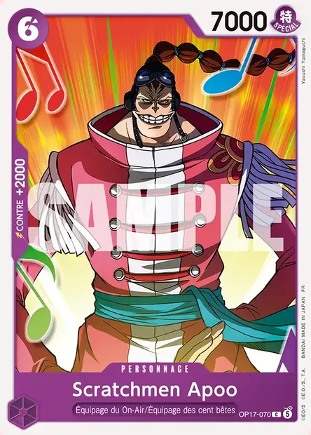 Scratchmen Apoo, carte One Piece OP17-070 — extension LES GUERRIERS LES PLUS PUISSANTS AU MONDE