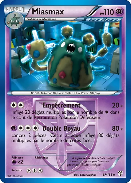 Miasmax, carte Pokémon PLS 67 — extension Tempète Plasma
